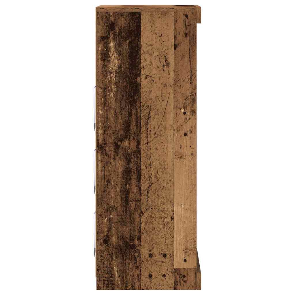 vidaXL buffet LED bois de récupération 41 x 37 x 100 cm bois d'ingénierie