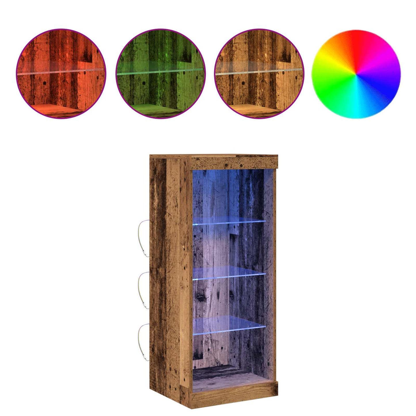 vidaXL buffet LED bois de récupération 41 x 37 x 100 cm bois d'ingénierie