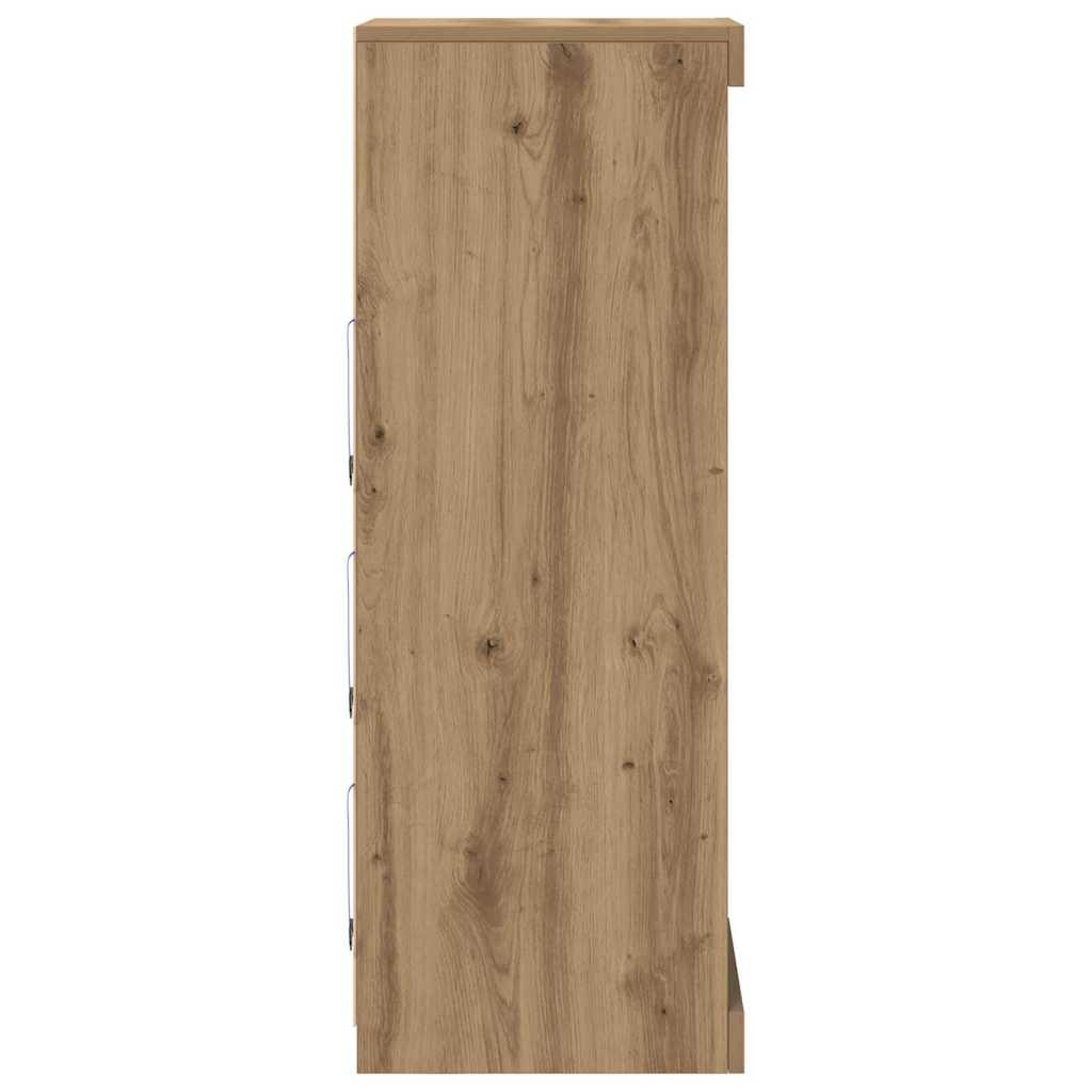vidaXL LED-Sideboard Artisan-Eiche 41 x 37 x 100 cm Holzwerkstoff