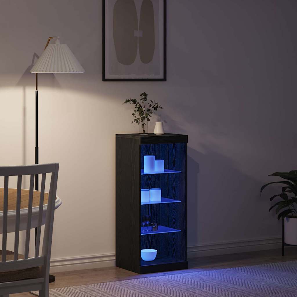 vidaXL LED-Sideboard Schwarz Eichen-Optik 41 x 37 x 100 cm