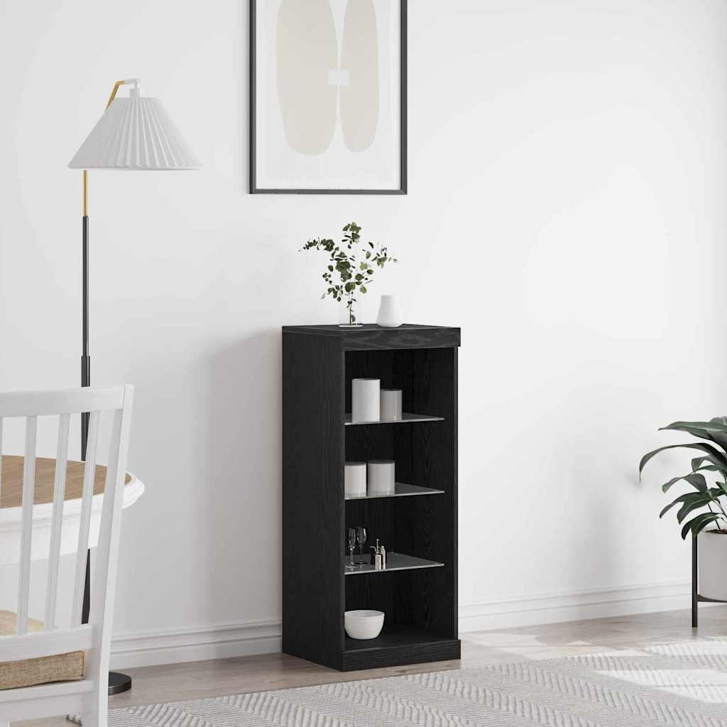 vidaXL LED-Sideboard Schwarz Eichen-Optik 41 x 37 x 100 cm
