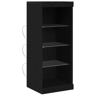 vidaXL LED-Sideboard Schwarz Eichen-Optik 41 x 37 x 100 cm