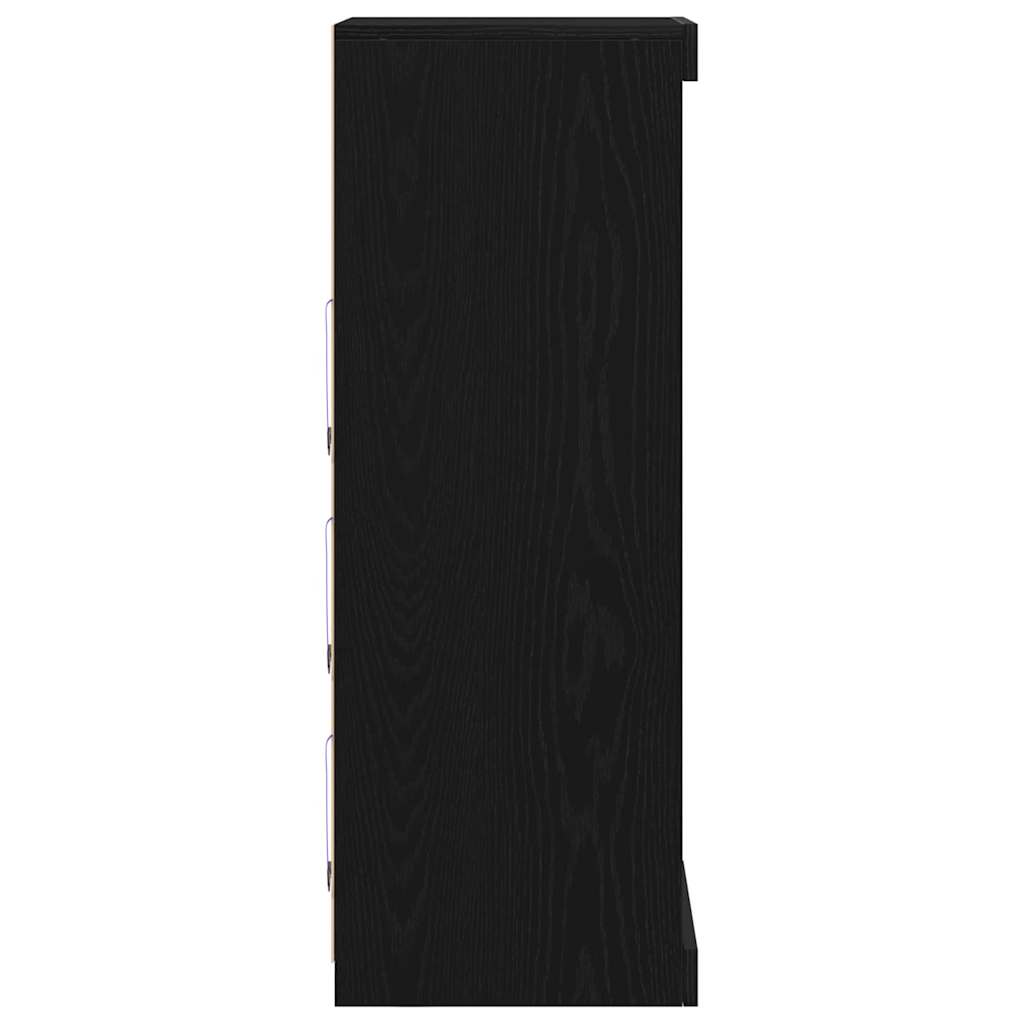 vidaXL LED-Sideboard Schwarz Eichen-Optik 41 x 37 x 100 cm