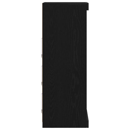 vidaXL LED-Sideboard Schwarz Eichen-Optik 41 x 37 x 100 cm