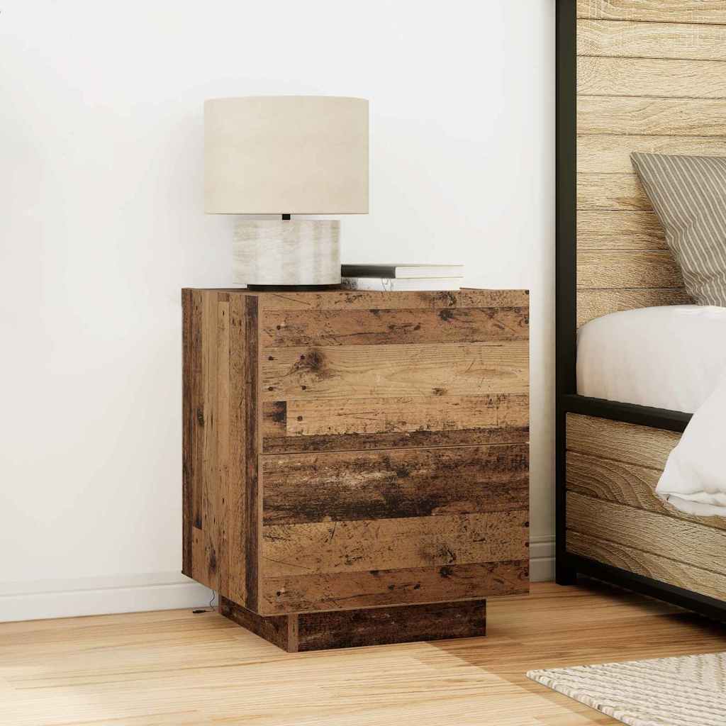 vidaXL Nachttisch mit Schubladen Altholz 45 x 40 x 55 cm Holzwerkstoff