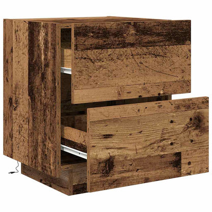 vidaXL Nachttisch 2 pcs Altholz 45 x 40 x 55 cm Holzwerkstoff