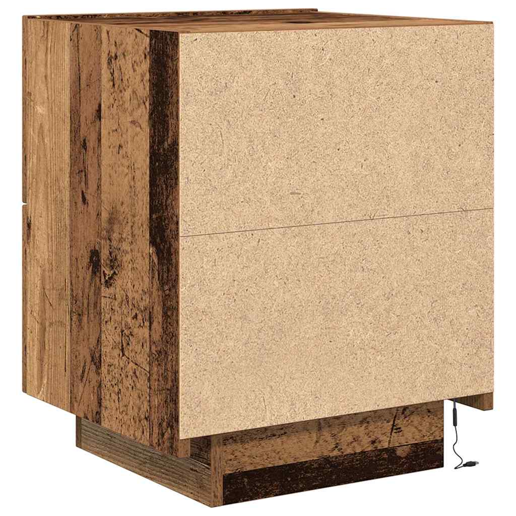 vidaXL Nachttisch 2 pcs Altholz 45 x 40 x 55 cm Holzwerkstoff