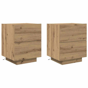 vidaXL Nachttisch 2 pcs Artisan-Eiche 45 x 40 x 55 cm Holzwerkstoff