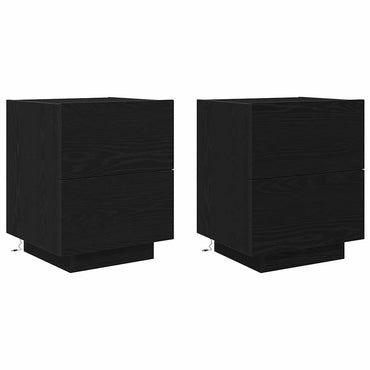 vidaXL Nachttisch 2 pcs Schwarz Eichen-Optik 45 x 40 x 55 cm