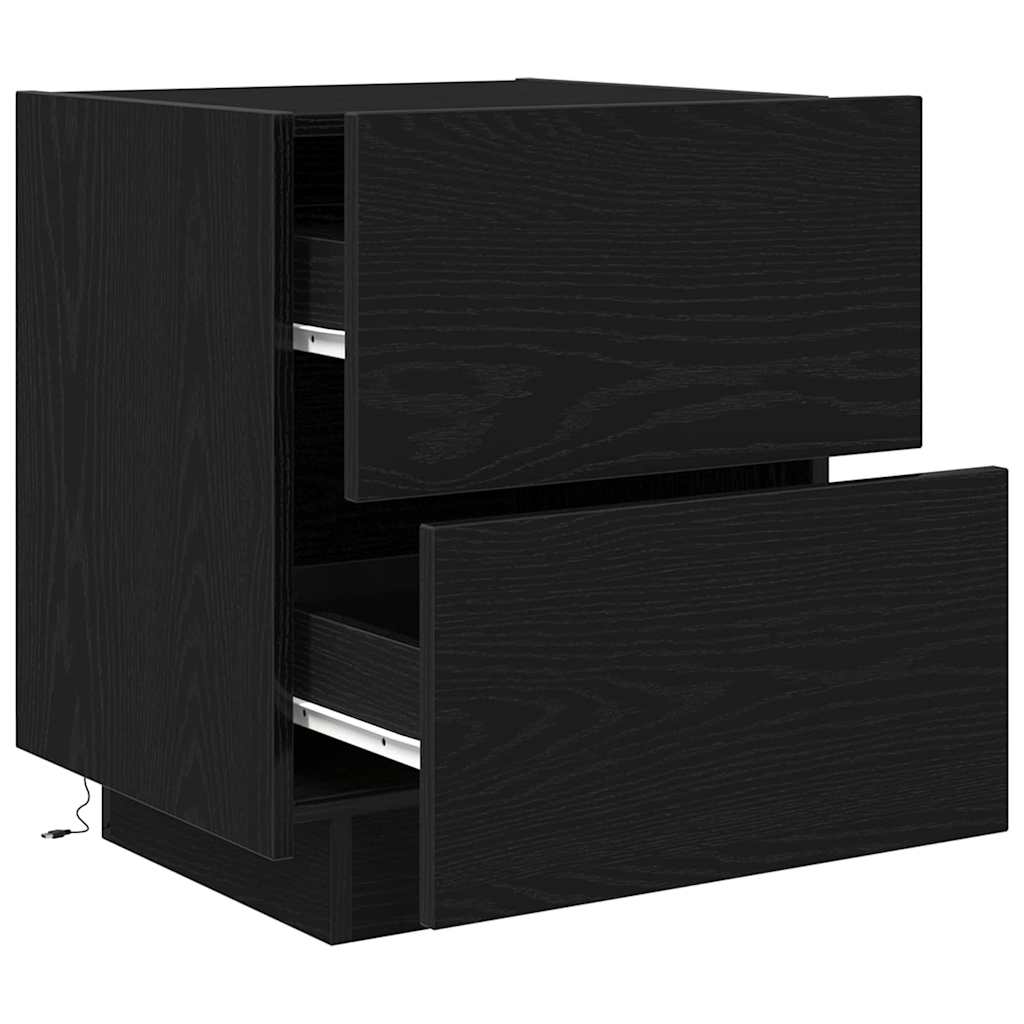 vidaXL Nachttisch 2 pcs Schwarz Eichen-Optik 45 x 40 x 55 cm