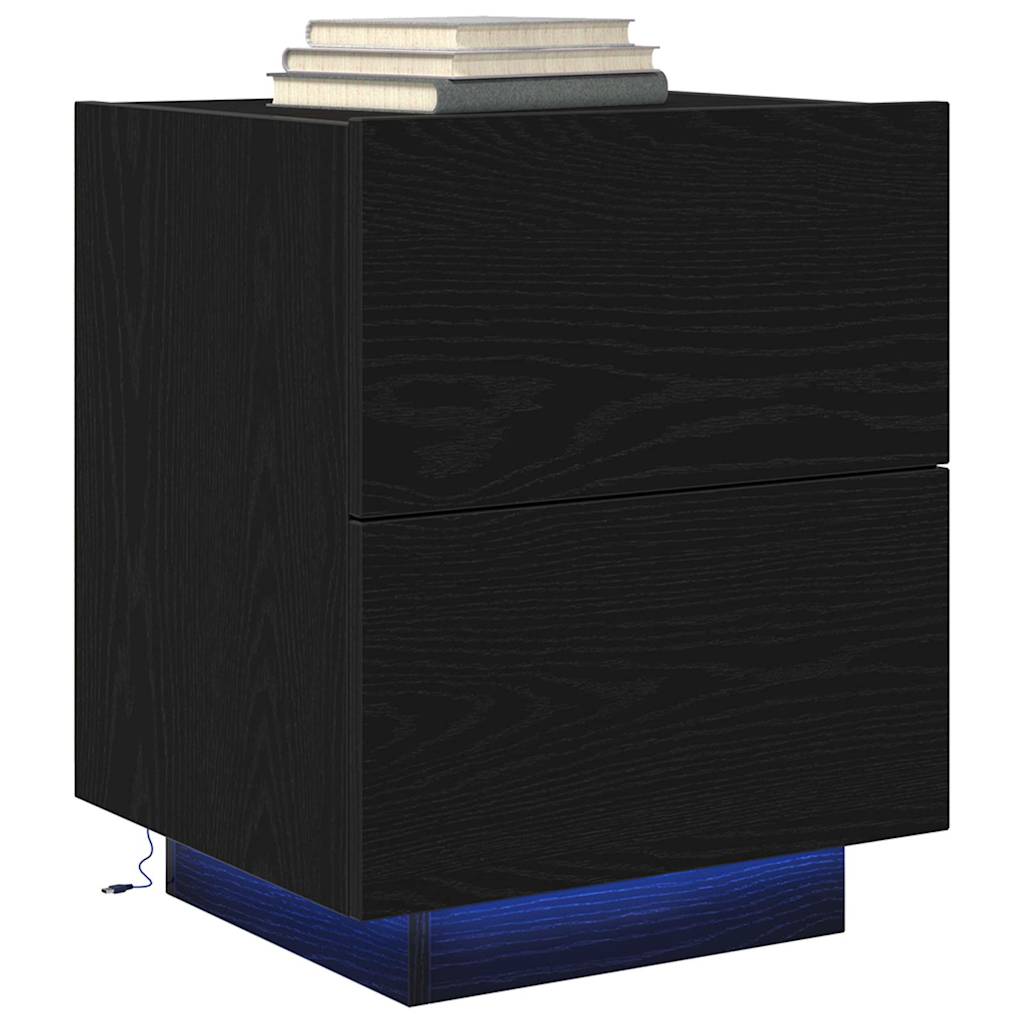 vidaXL Nachttisch 2 pcs Schwarz Eichen-Optik 45 x 40 x 55 cm