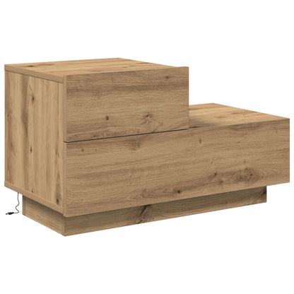 vidaXL Table de chevet Chêne artisanat 70 x 36 x 40,5 cm Bois d'ingénierie