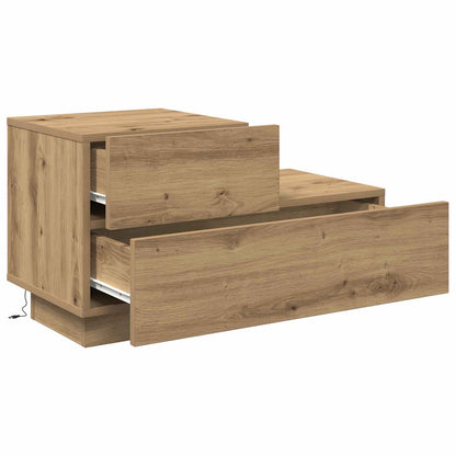 vidaXL Table de chevet Chêne artisanat 70 x 36 x 40,5 cm Bois d'ingénierie