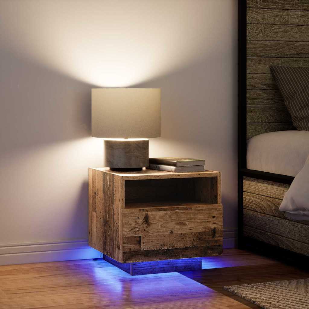 Nachttisch mit Schubladen Altholz 40 x 39 x 37 cm Holzwerkstoff