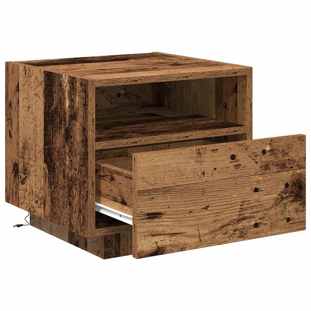 Nachttisch mit Schubladen Altholz 40 x 39 x 37 cm Holzwerkstoff