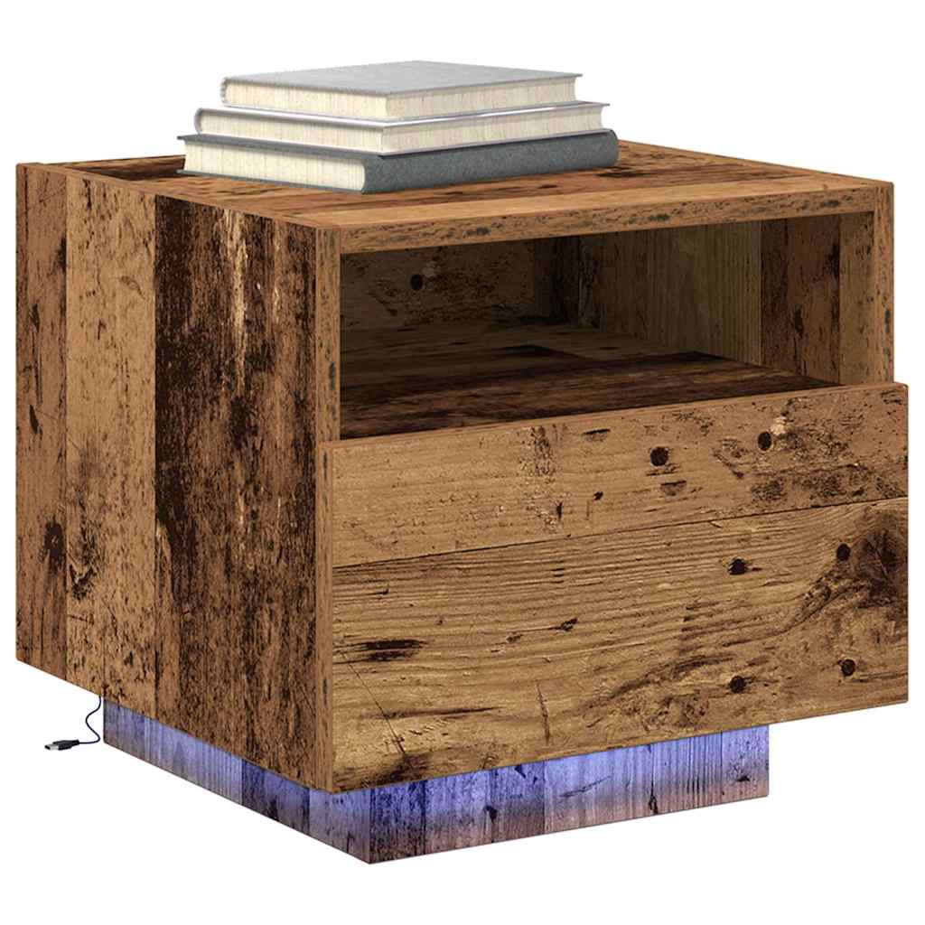 vidaXL Nachttisch 2 pcs Altholz 40 x 39 x 37 cm Holzwerkstoff
