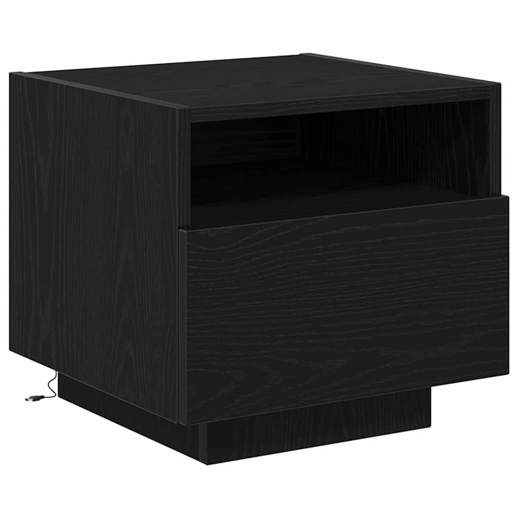 vidaXL Nachttisch Schwarz Eichen-Optik 40 x 39 x 37 cm Holzwerkstoff