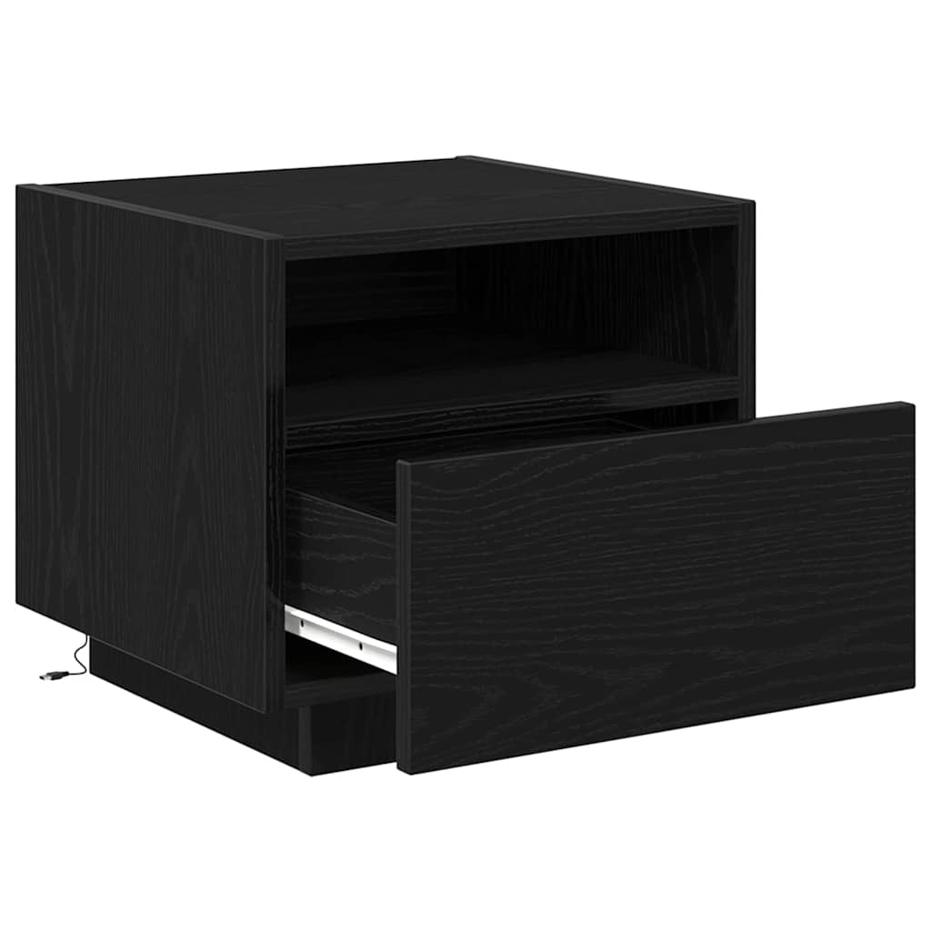 vidaXL Nachttisch Schwarz Eichen-Optik 40 x 39 x 37 cm Holzwerkstoff