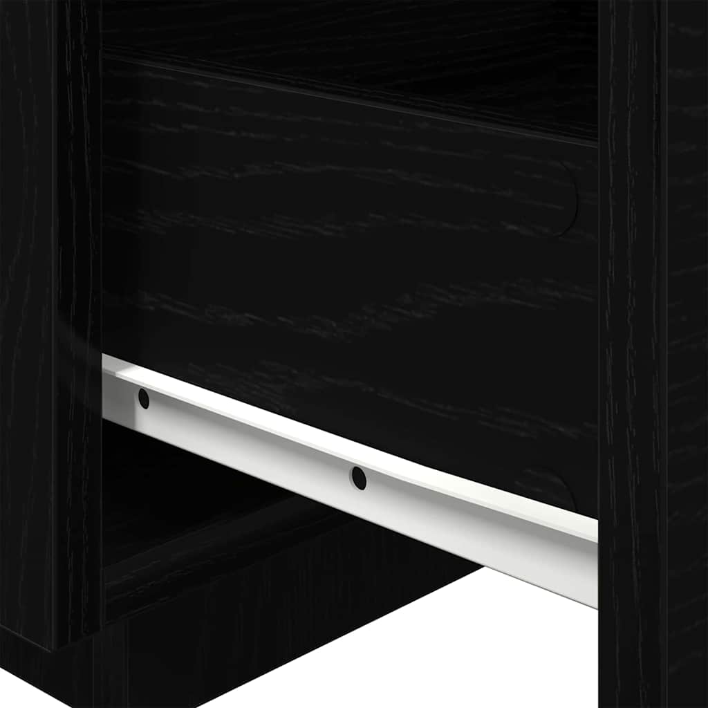 vidaXL Nachttisch 2 pcs Schwarz Eichen-Optik 40 x 39 x 37 cm