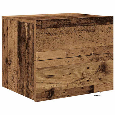vidaXL Nachttisch mit Schubladen Altholz 50 x 39 x 41 cm Holzwerkstoff
