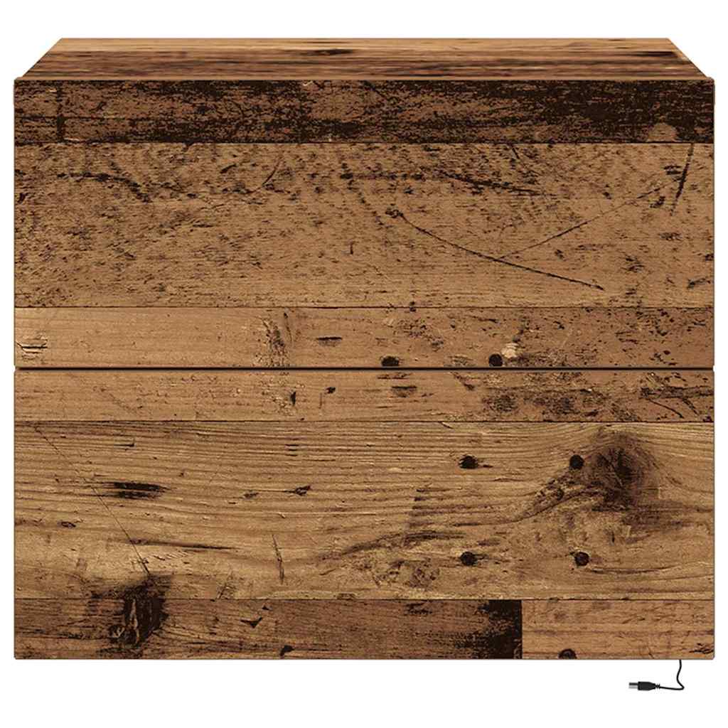 vidaXL Nachttisch mit Schubladen Altholz 50 x 39 x 41 cm Holzwerkstoff