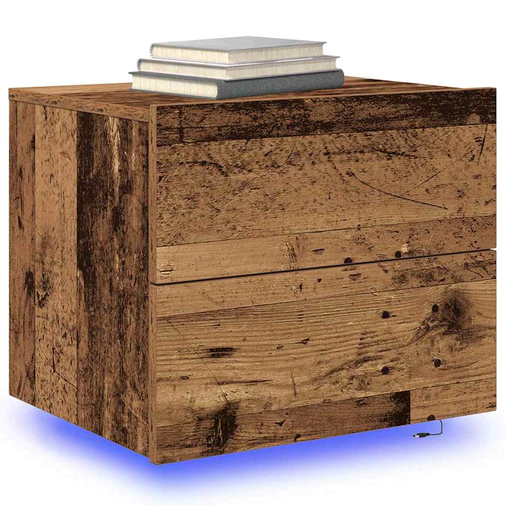vidaXL Nachttisch mit Schubladen Altholz 50 x 39 x 41 cm Holzwerkstoff