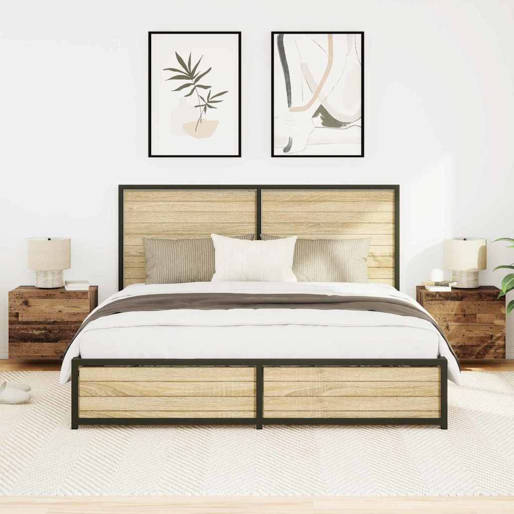 vidaXL Nachttisch 2 pcs Altholz 50 x 39 x 41 cm Holzwerkstoff