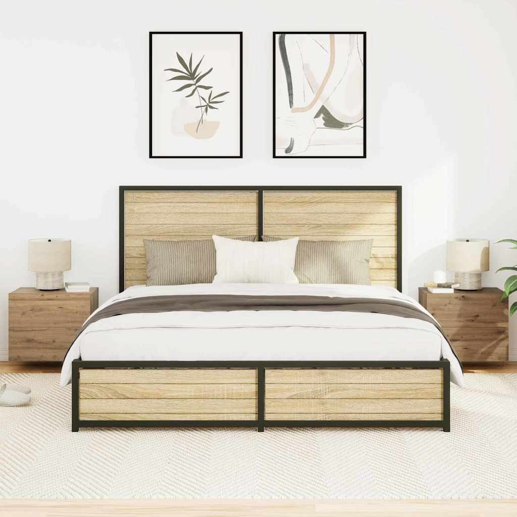 vidaXL Nachttisch 2 pcs Artisan-Eiche 50 x 39 x 41 cm Holzwerkstoff