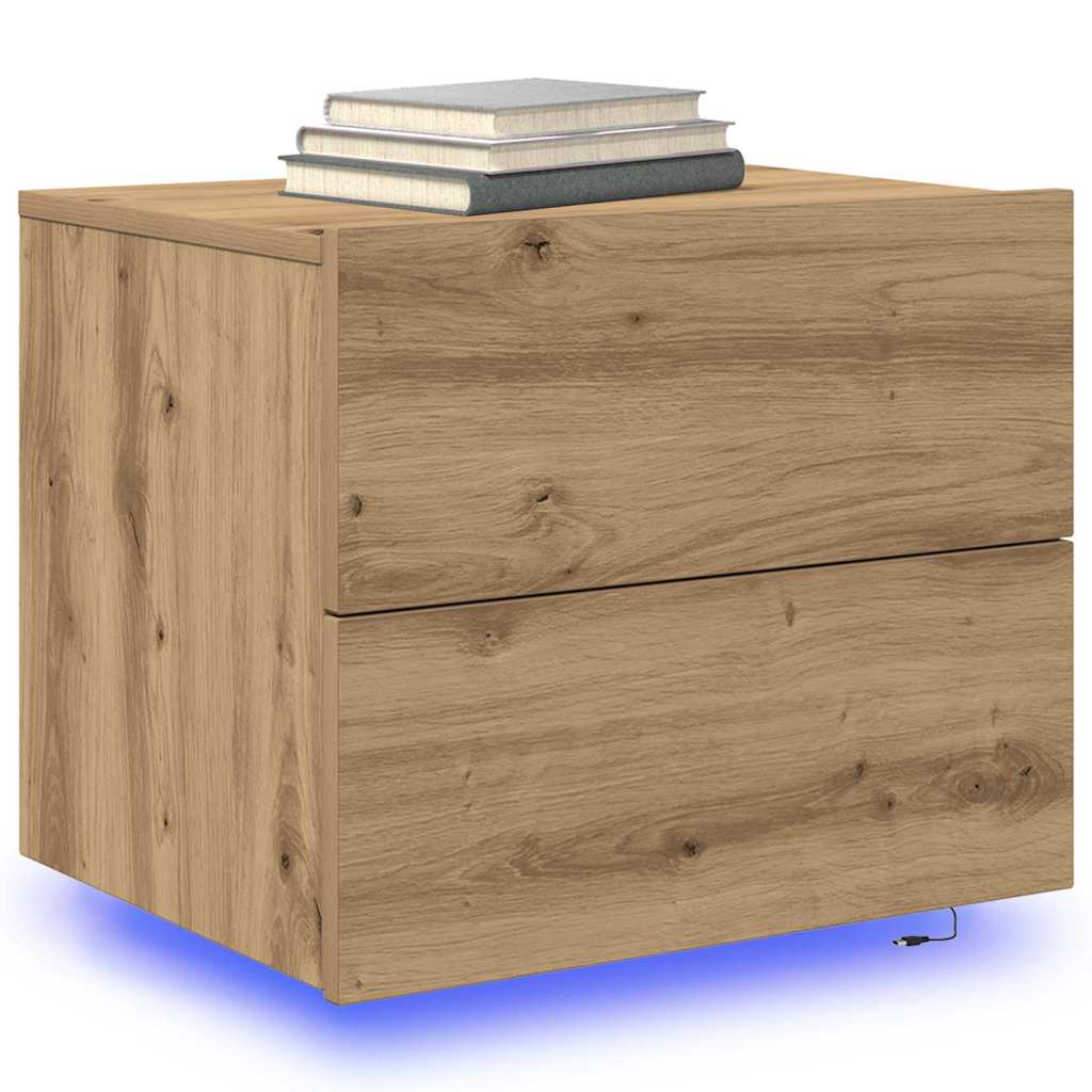 vidaXL Nachttisch 2 pcs Artisan-Eiche 50 x 39 x 41 cm Holzwerkstoff