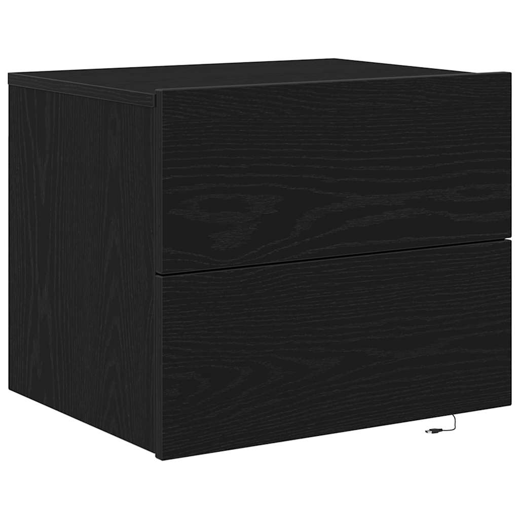 vidaXL Nachttisch 2 pcs Schwarz Eichen-Optik 50 x 39 x 41 cm