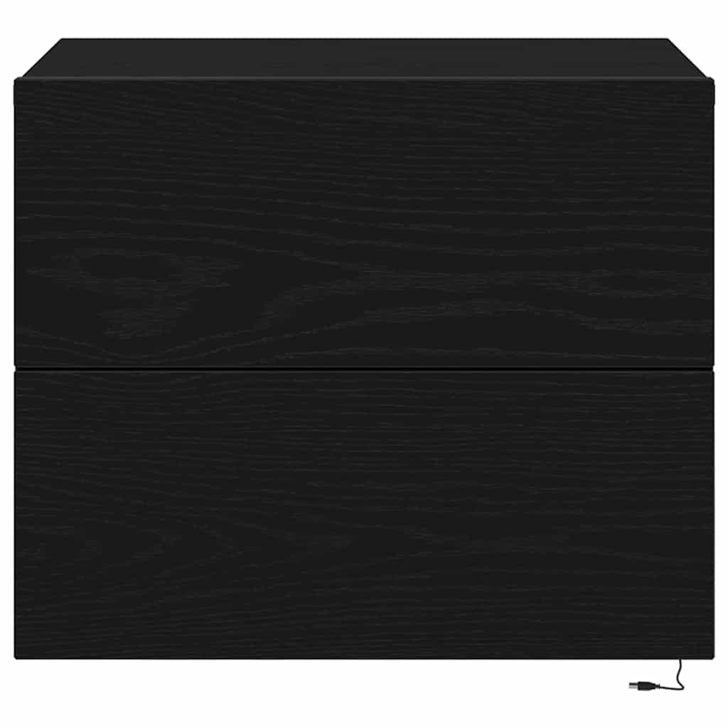 vidaXL Nachttisch 2 pcs Schwarz Eichen-Optik 50 x 39 x 41 cm