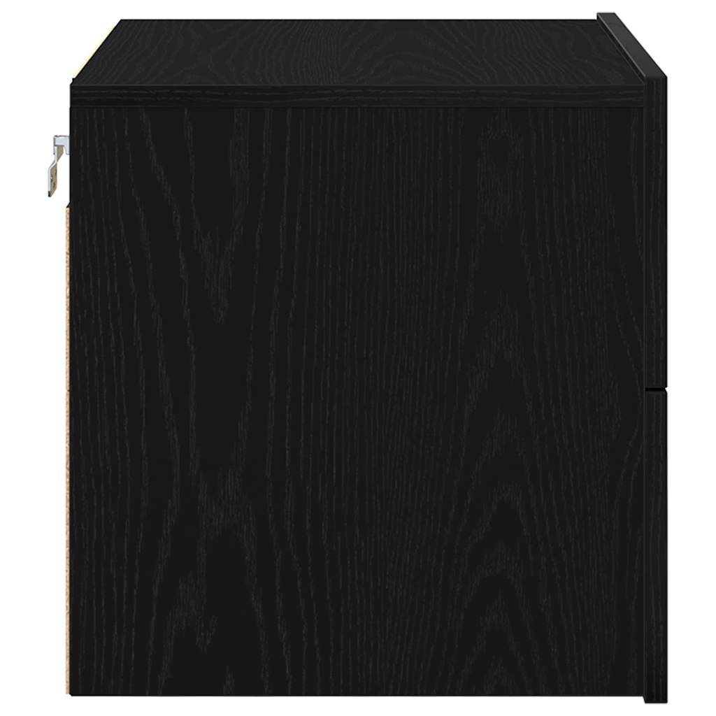 vidaXL Nachttisch 2 pcs Schwarz Eichen-Optik 50 x 39 x 41 cm