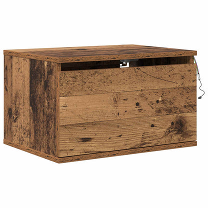 vidaXL Wandmontiertes Nachttischchen Altholz 50 x 36 x 30 cm