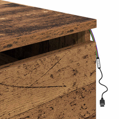 vidaXL Wandmontiertes Nachttischchen 2 pcs Altholz Holzwerkstoff
