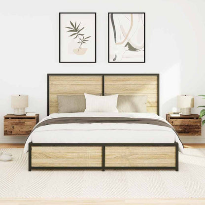 Wandmontiertes Nachttischchen 2 pcs Altholz Holzwerkstoff