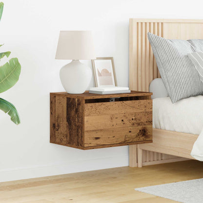 vidaXL Wandmontiertes Nachttischchen 2 pcs Altholz Holzwerkstoff