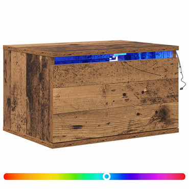 vidaXL Wandmontiertes Nachttischchen 2 pcs Altholz Holzwerkstoff
