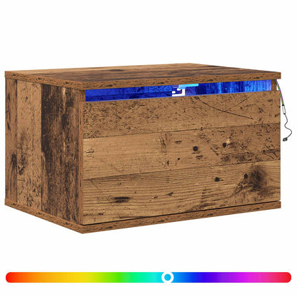 vidaXL Wandmontiertes Nachttischchen 2 pcs Altholz Holzwerkstoff