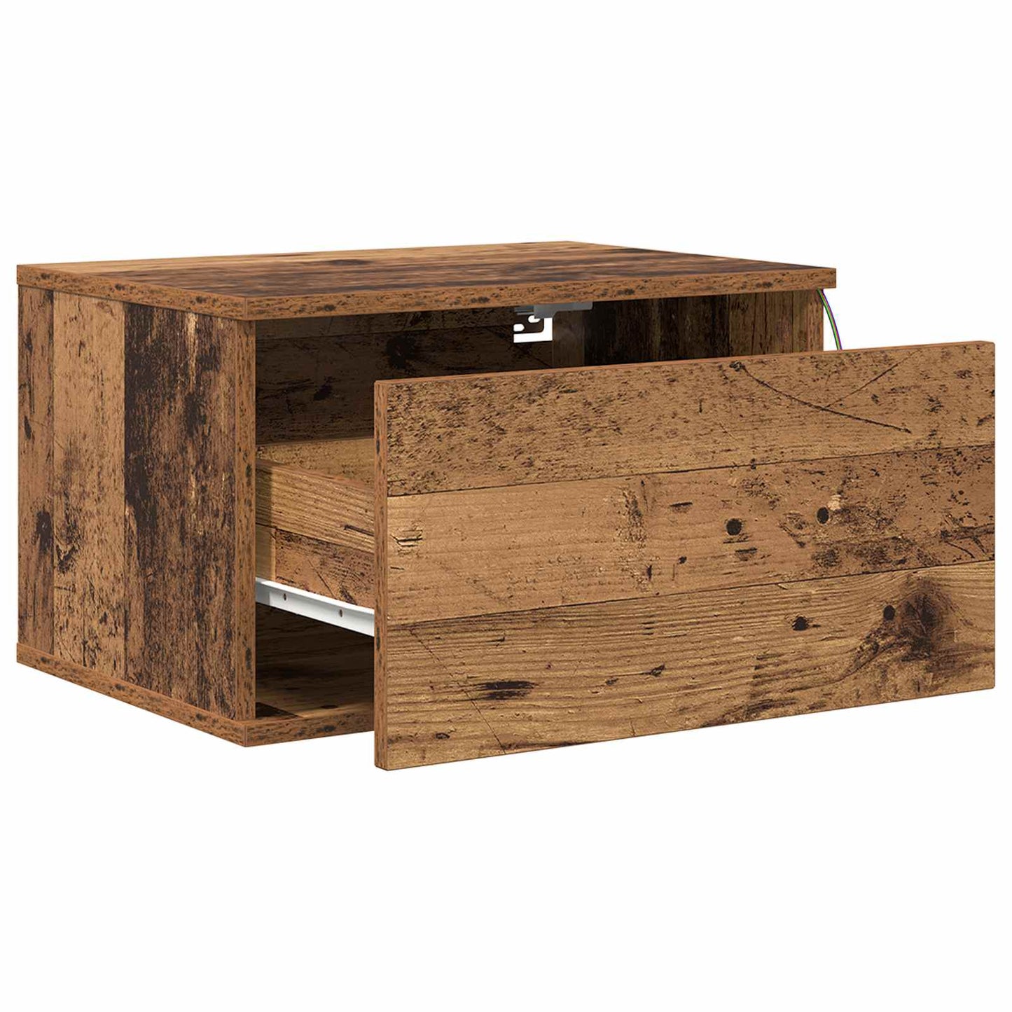 vidaXL Wandmontiertes Nachttischchen 2 pcs Altholz Holzwerkstoff