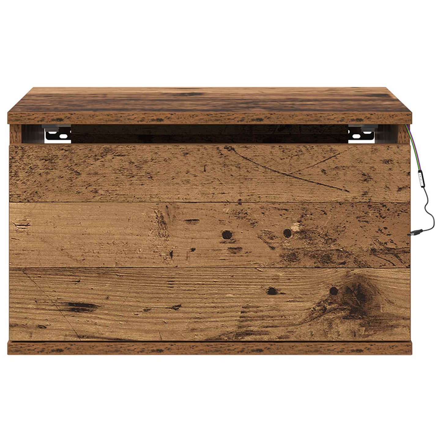 vidaXL Wandmontiertes Nachttischchen 2 pcs Altholz Holzwerkstoff