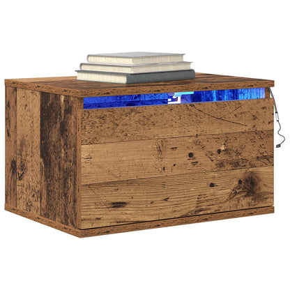 vidaXL Wandmontiertes Nachttischchen 2 pcs Altholz Holzwerkstoff