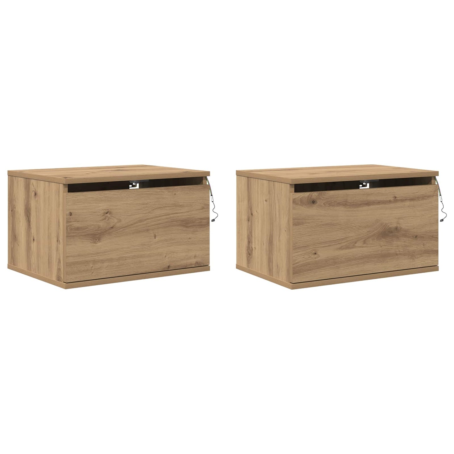 vidaXL Wandmontiertes Nachttischchen 2 pcs Artisan-Eiche Holzwerkstoff