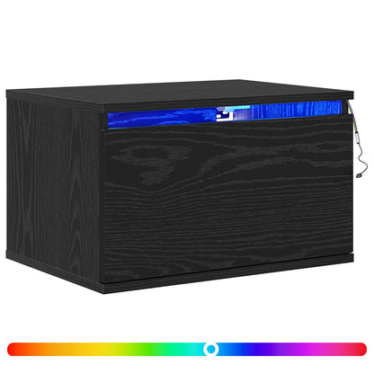 vidaXL Wandmontiertes Nachttischchen 2 pcs Schwarz Eichen-Optik