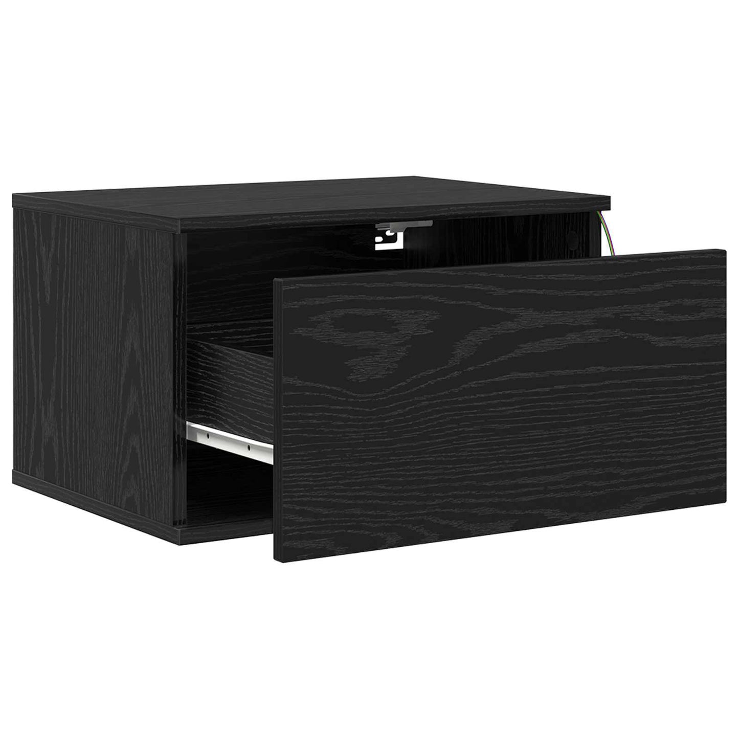 vidaXL Wandmontiertes Nachttischchen 2 pcs Schwarz Eichen-Optik
