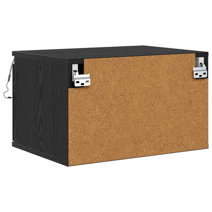 vidaXL Wandmontiertes Nachttischchen 2 pcs Schwarz Eichen-Optik