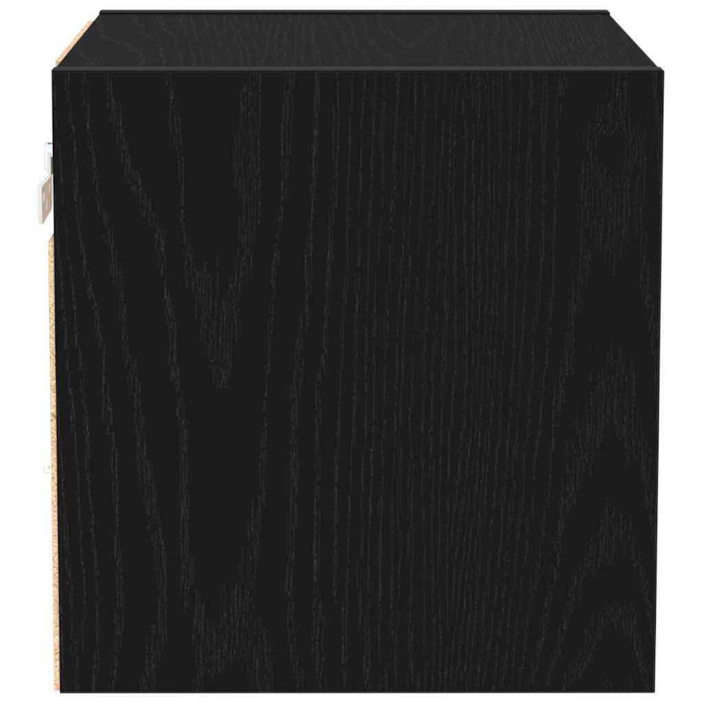 vidaXL LED Wand Nachttischschrank mit Schwarz Holzwerkstoff