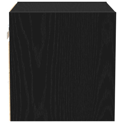 vidaXL LED Wand Nachttischschrank mit Schwarz Holzwerkstoff