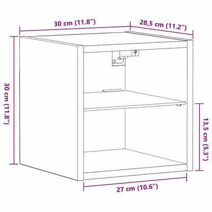 vidaXL LED Wand Nachttischschrank mit Schwarz Holzwerkstoff