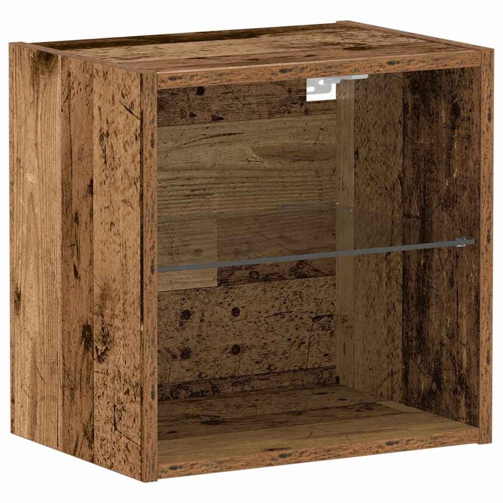 vidaXL Schwimmendes Regal mit LED-Licht Braun 40 x 28,5 x 40 cm