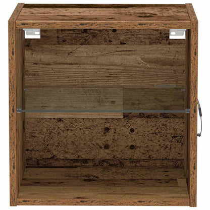 vidaXL Schwimmendes Regal mit LED-Licht 2 pcs Braun 40 x 28,5 x 40 cm